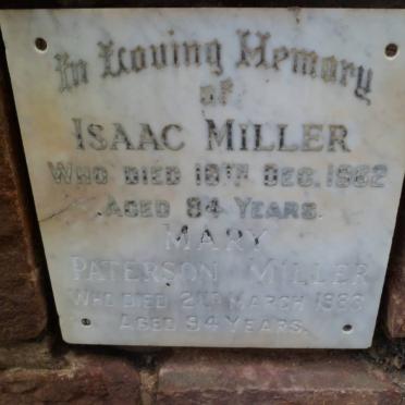 MILLER Isaac -1962 &amp; Mary Paterson -1983