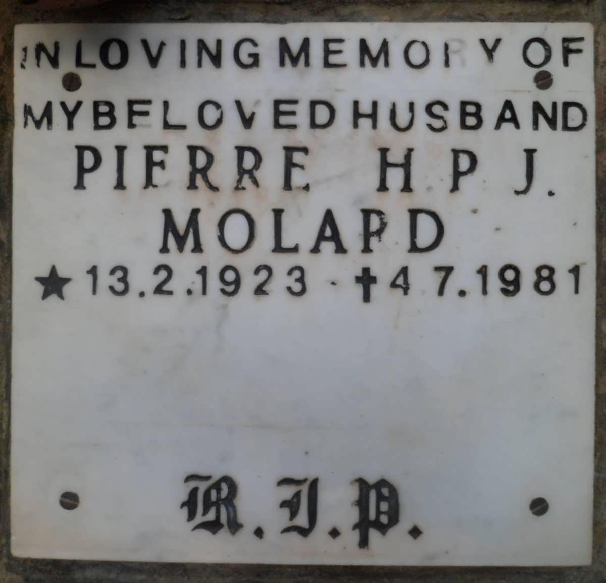 MOLARD Pierre H.P.J. 1923-1981