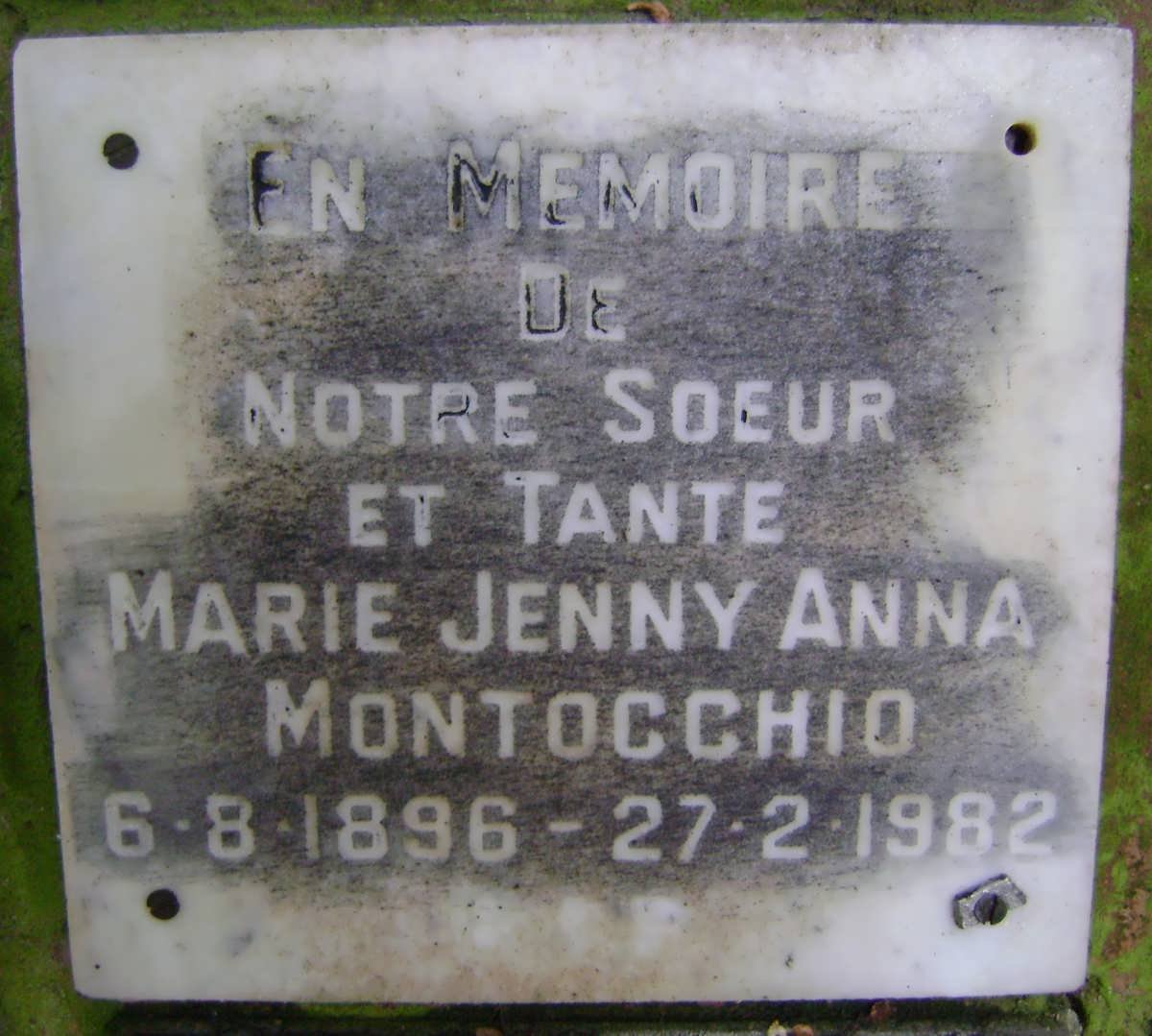 MONTOCCHIO Marie Jenny Anna 1896-1982