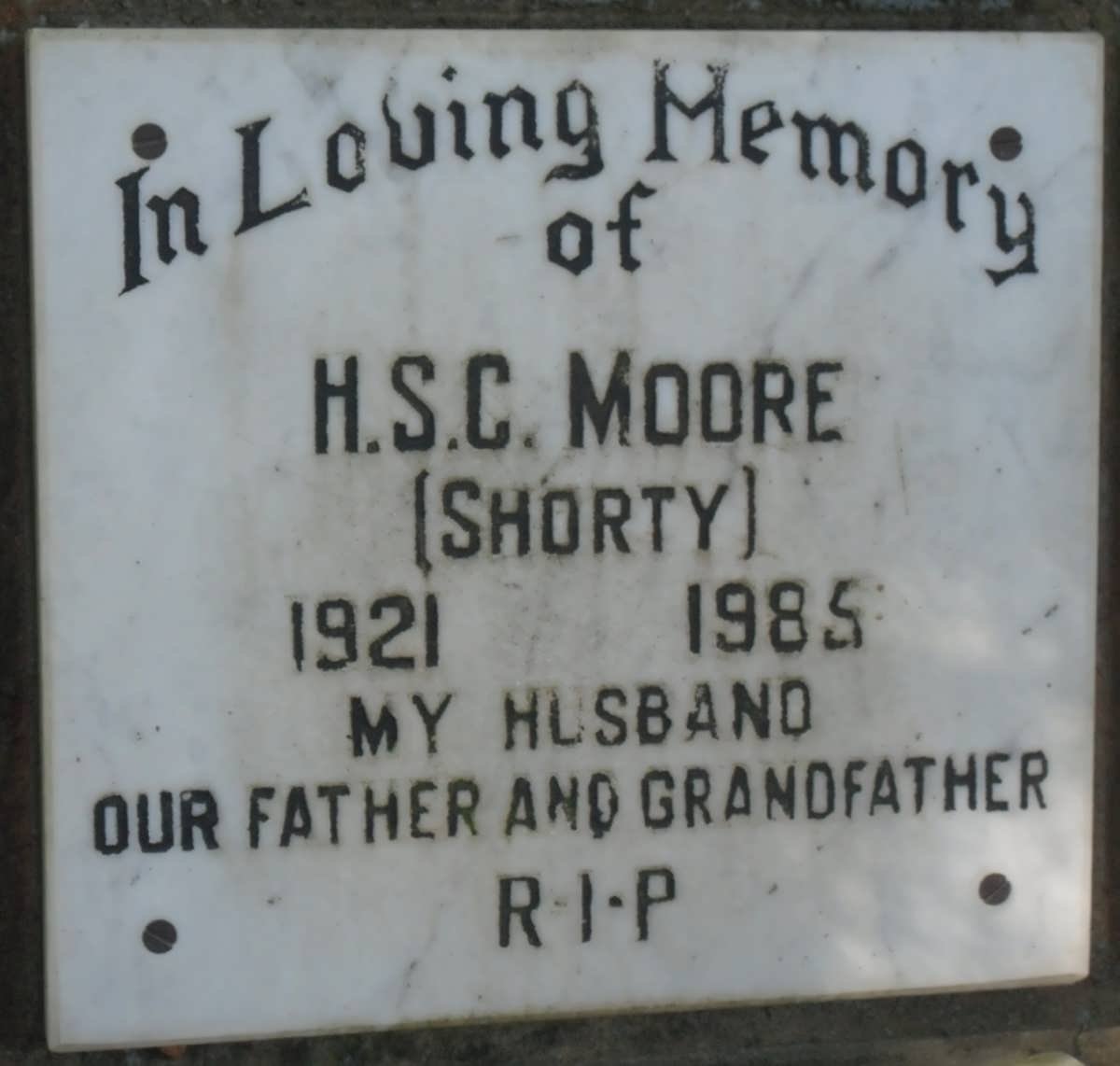 MOORE H.S.C. 1921-1985