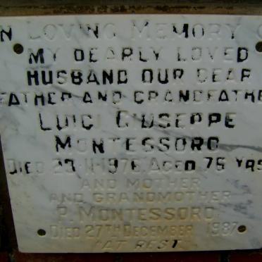 MONTESSORO Luigi Giuseppe -1976 &amp; P. -1987
