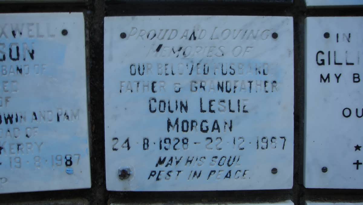 MORGAN Colin Leslie 1928-1987