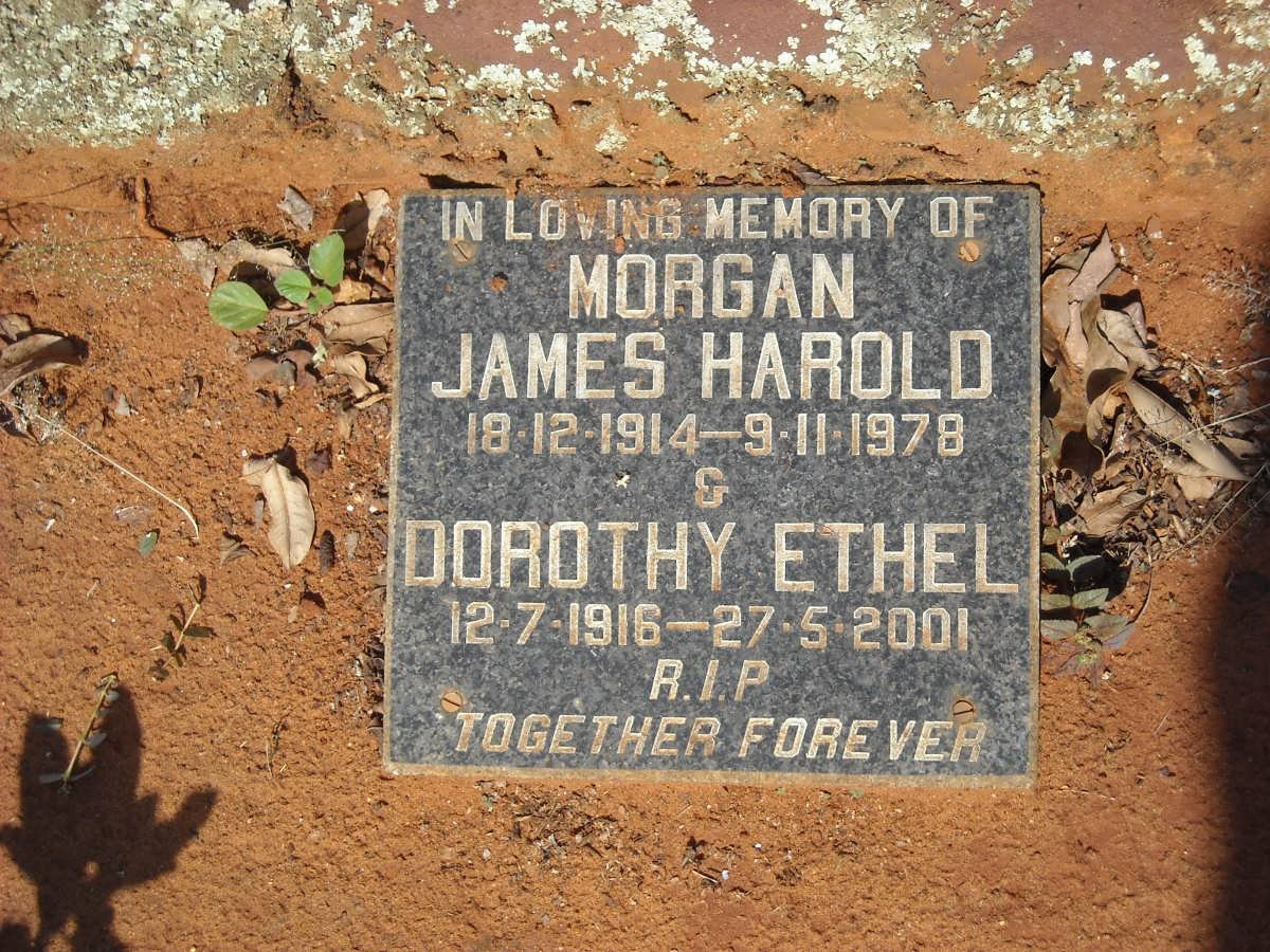 MORGAN James Harold 1914-1978 &amp; Dorothy Ethel 1916-2001