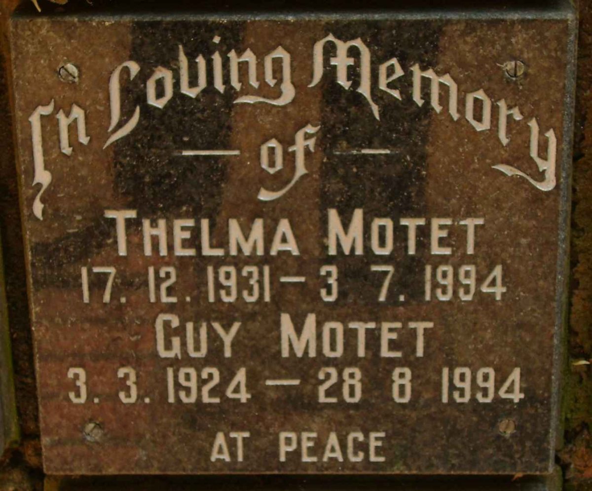 MOTET Guy 1924-1994 &amp; Thelma 1931-1994