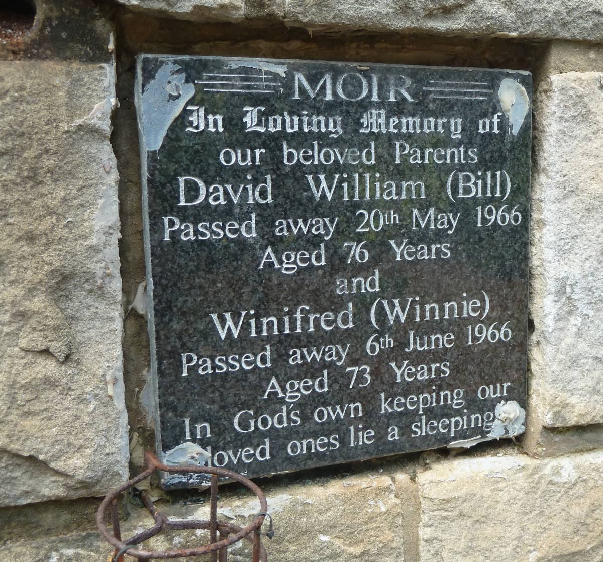MOIR David William -1966 &amp; Winifred -1966