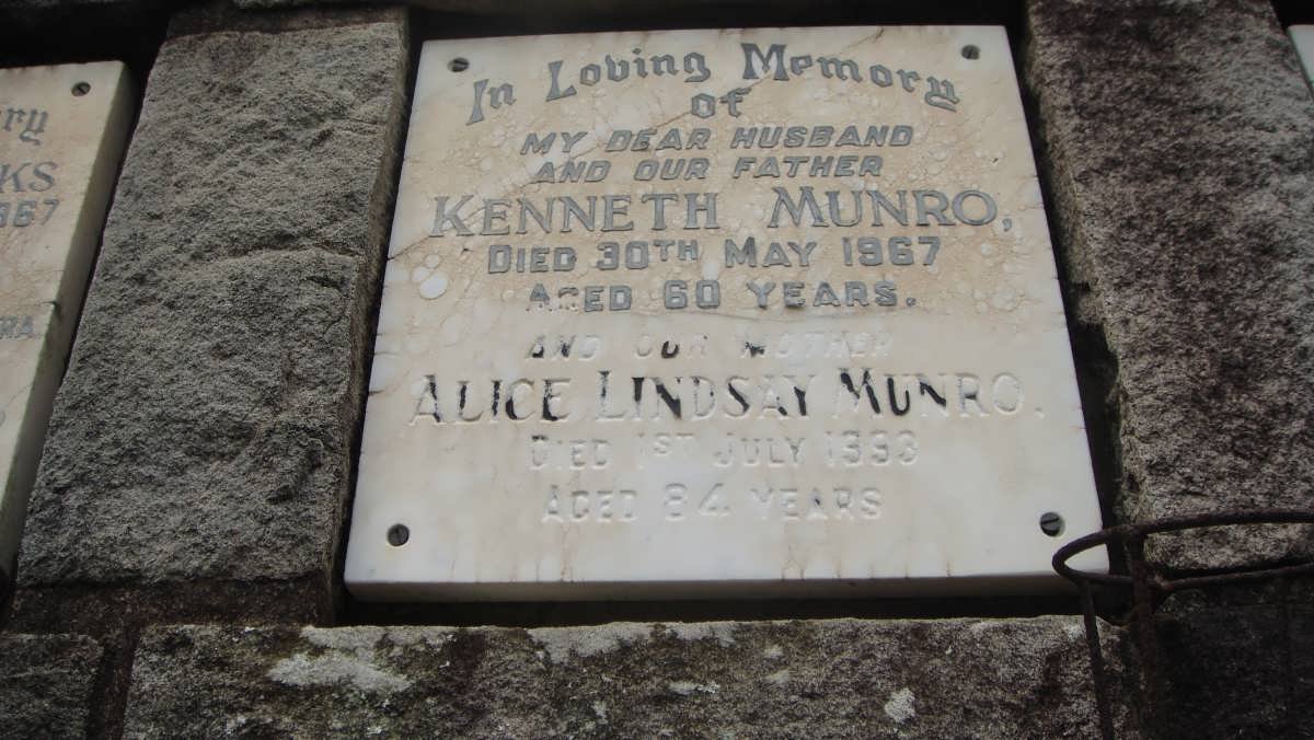 MUNRO Kenneth -1967 &amp; Alice Lindsay -1993