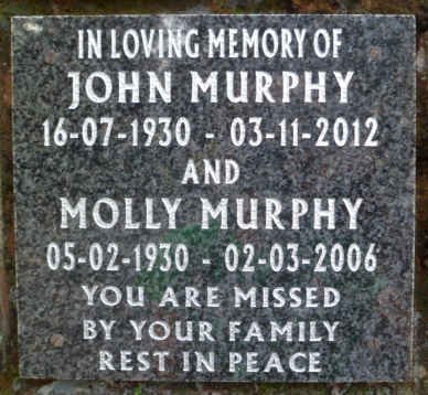 MURPHY John 1930-2012 &amp; Molly 1930-2006