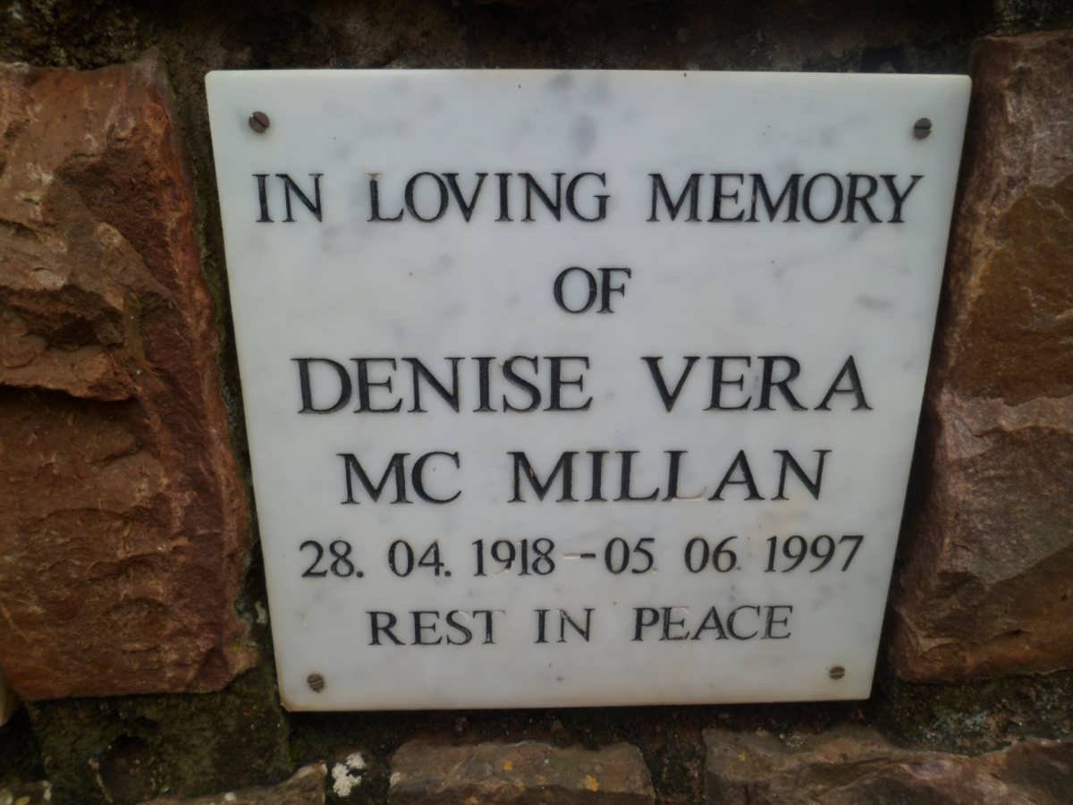 McMILLAN Denise Vera 1918-1997