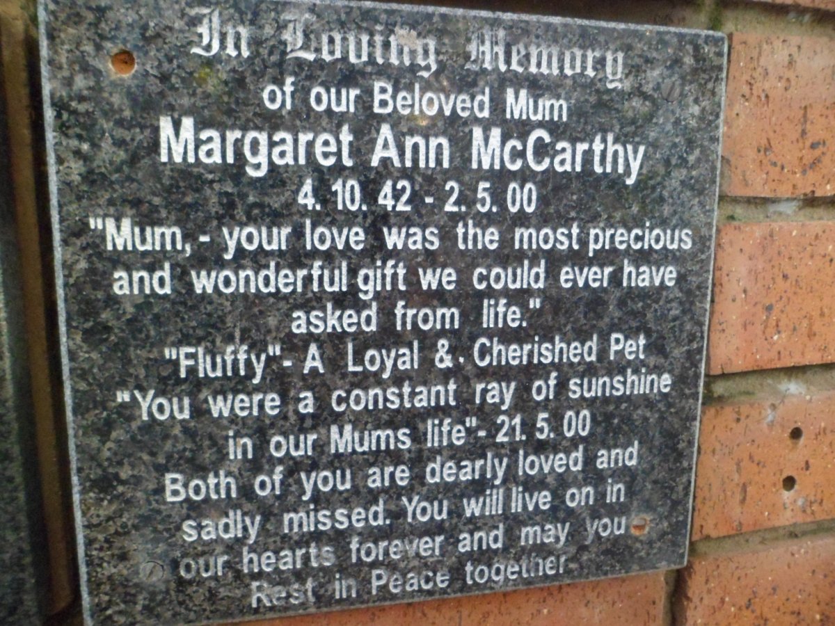 McCARTHY Margaret Ann 1942-2000