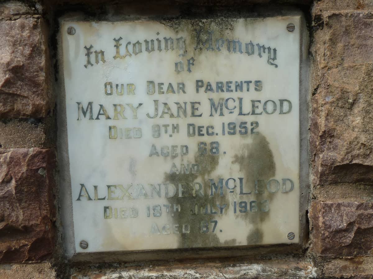 McLEOD Alexander -1963 &amp; Mary Jane -1952