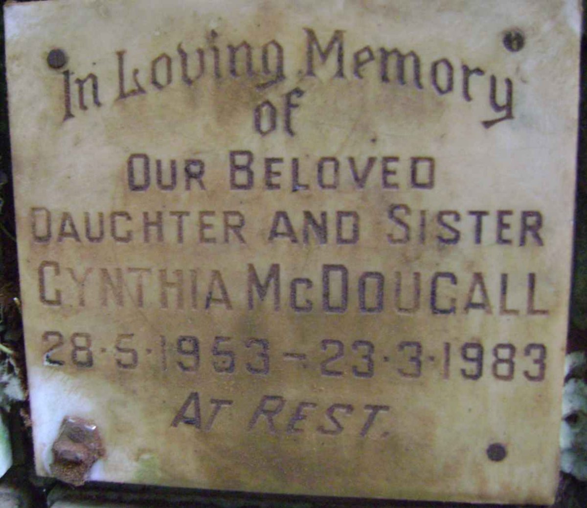 McDOUGALL Cynthia 1953-1983