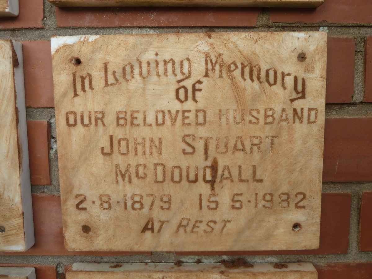 McDOUGALL John Stuart 1879-1982