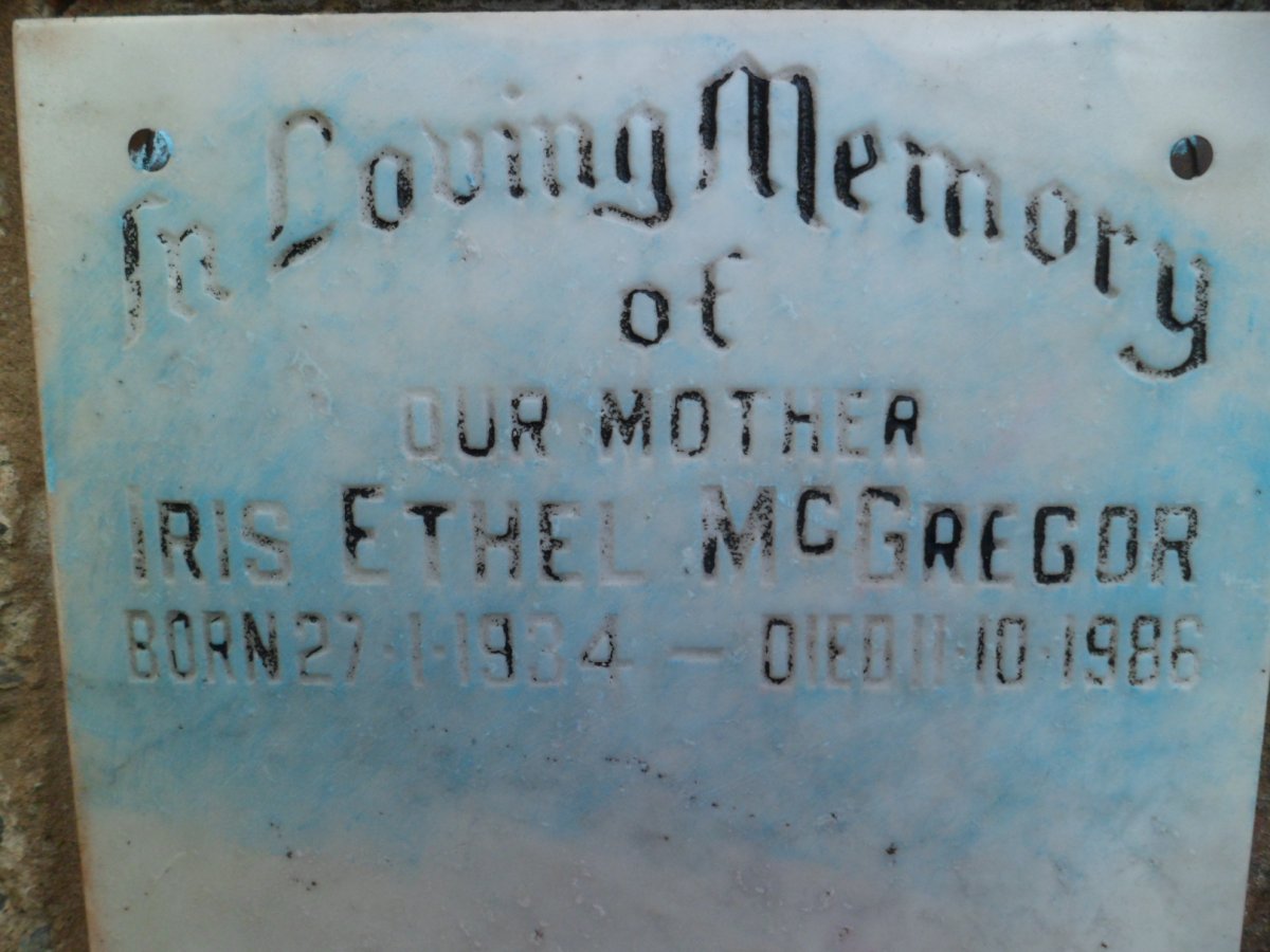 McGREGOR Iris Ethel 1934-1986