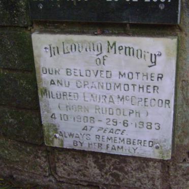 McGREGOR Mildred Laura nee RUDOLPH 1908-1983