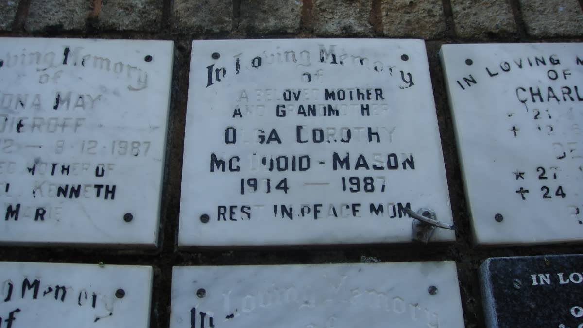 McQUOID-MASON Olga Dorothy 1914-1987