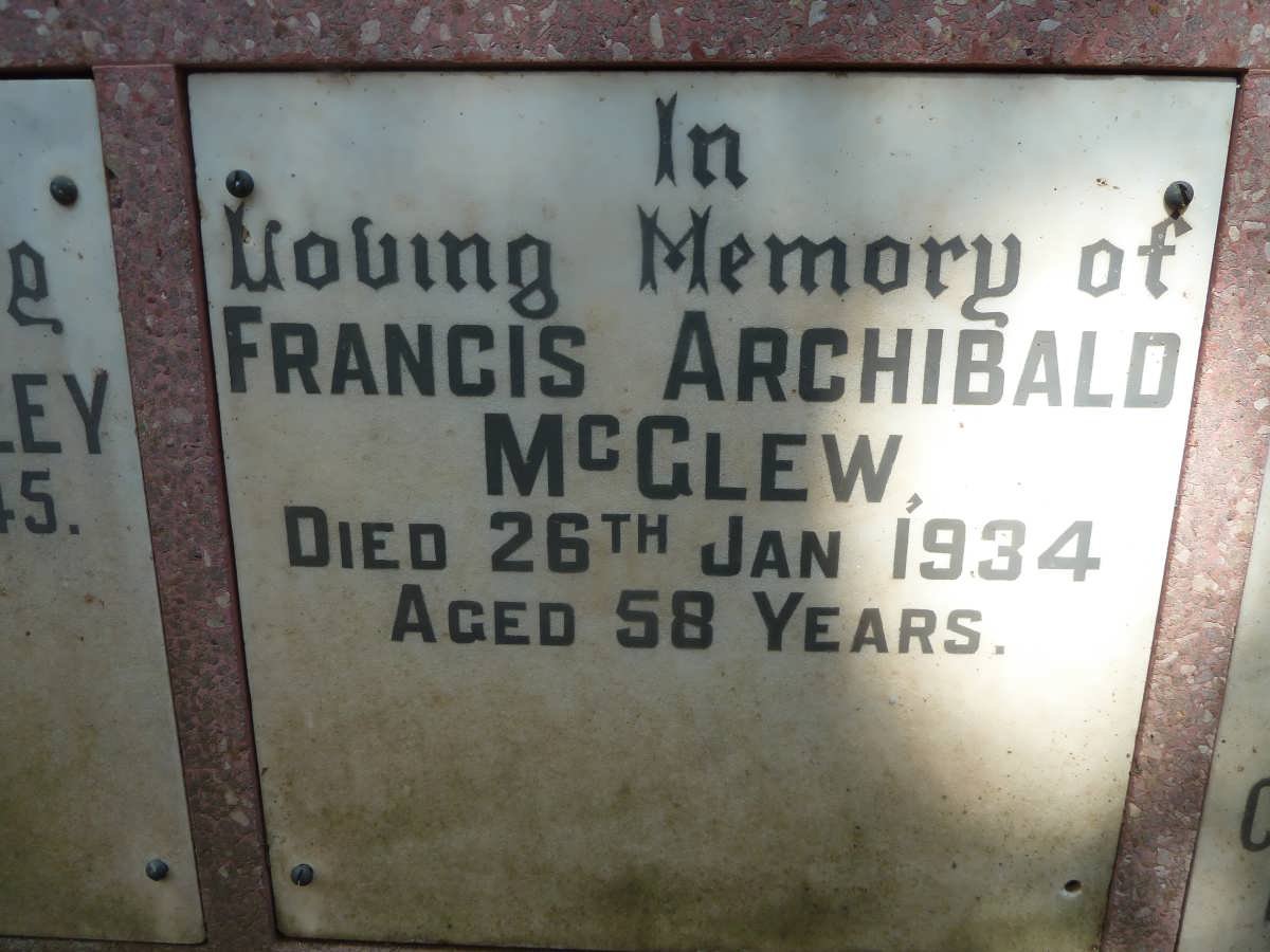 McCLEW Francis Archibald -1934