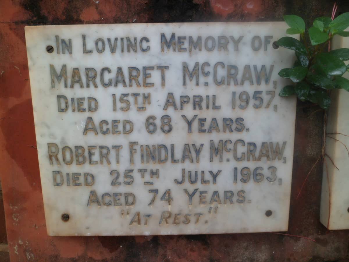McGRAW Robert Findlay -1963 &amp; Margaret -1957