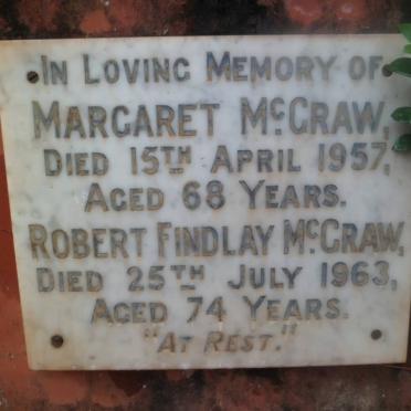 McGRAW Robert Findlay -1963 &amp; Margaret -1957