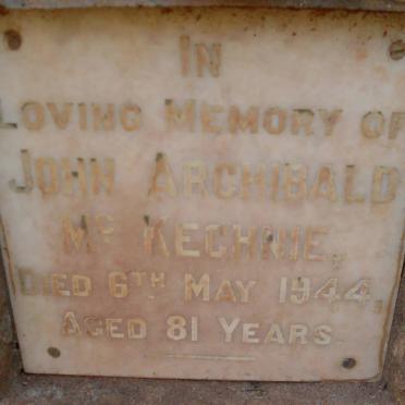 Mc KECHNIE John Archibald -1944