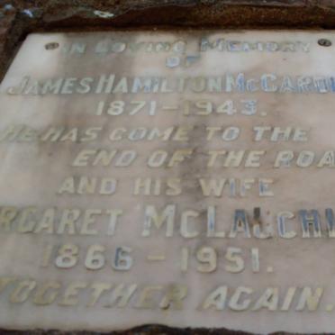 Mc CARDLE James Hamilton 1871-1943 &amp; Margaret McLauchlan 1866-1951