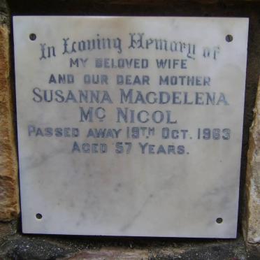 McNICOL Susanna Magdelena -1963