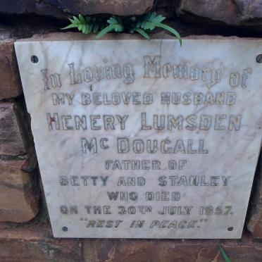 McDOUGALL Henery Lumsden  -1957