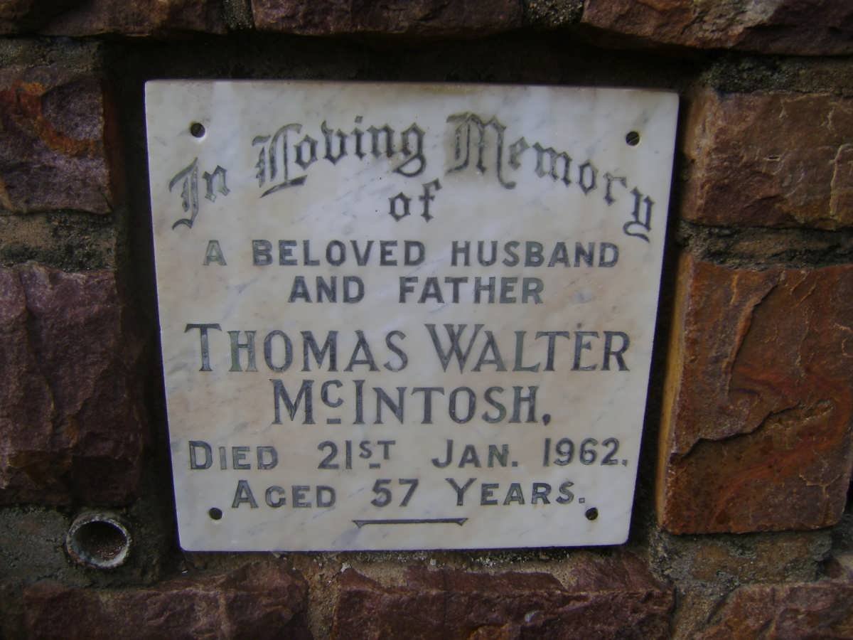 Mc INTOSH Thomas Walter -1962
