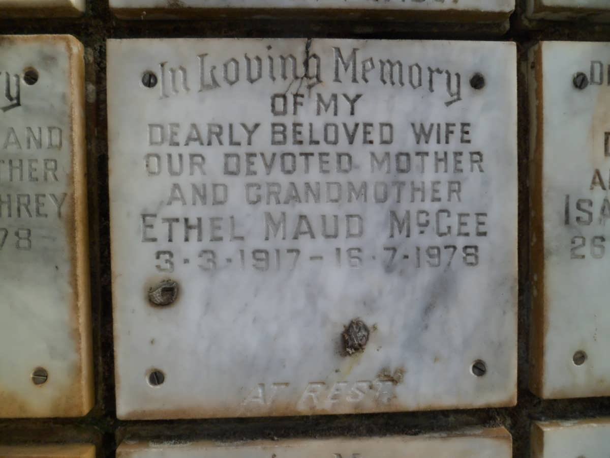 McGEE Ethel Maud 1917-1978