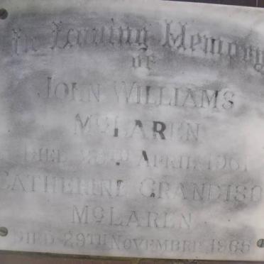 McLAREN John Williams -1961 &amp; Catherine Grandison -1965