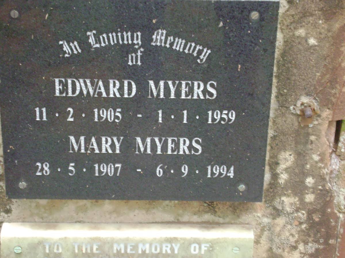 MYERS Edward 1905-1959 &amp; Mary 1907-1994