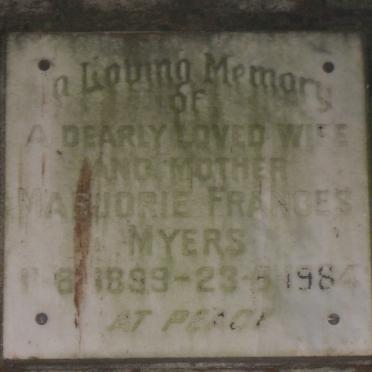 MYERS Marjorie Frances 1899-1984