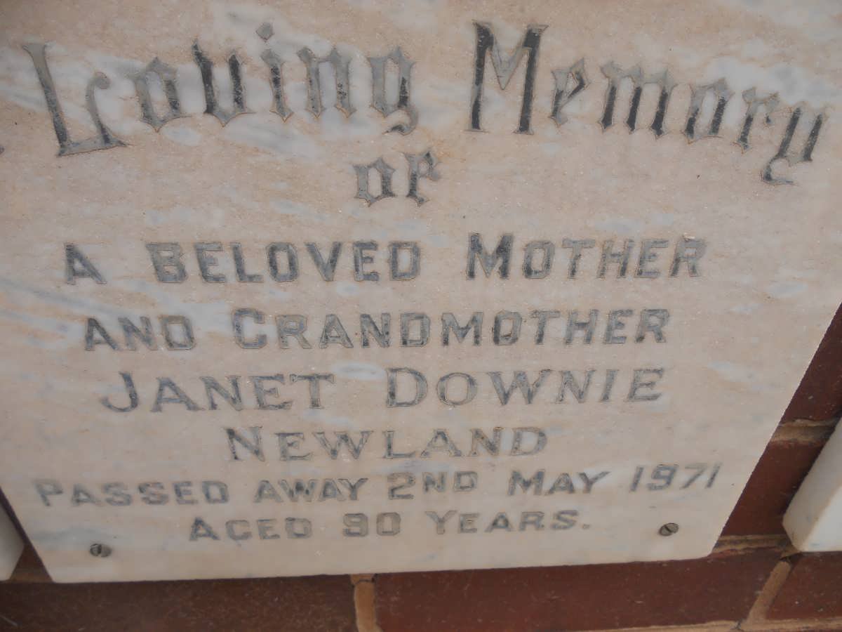 NEWLAND Janet Downie -1971