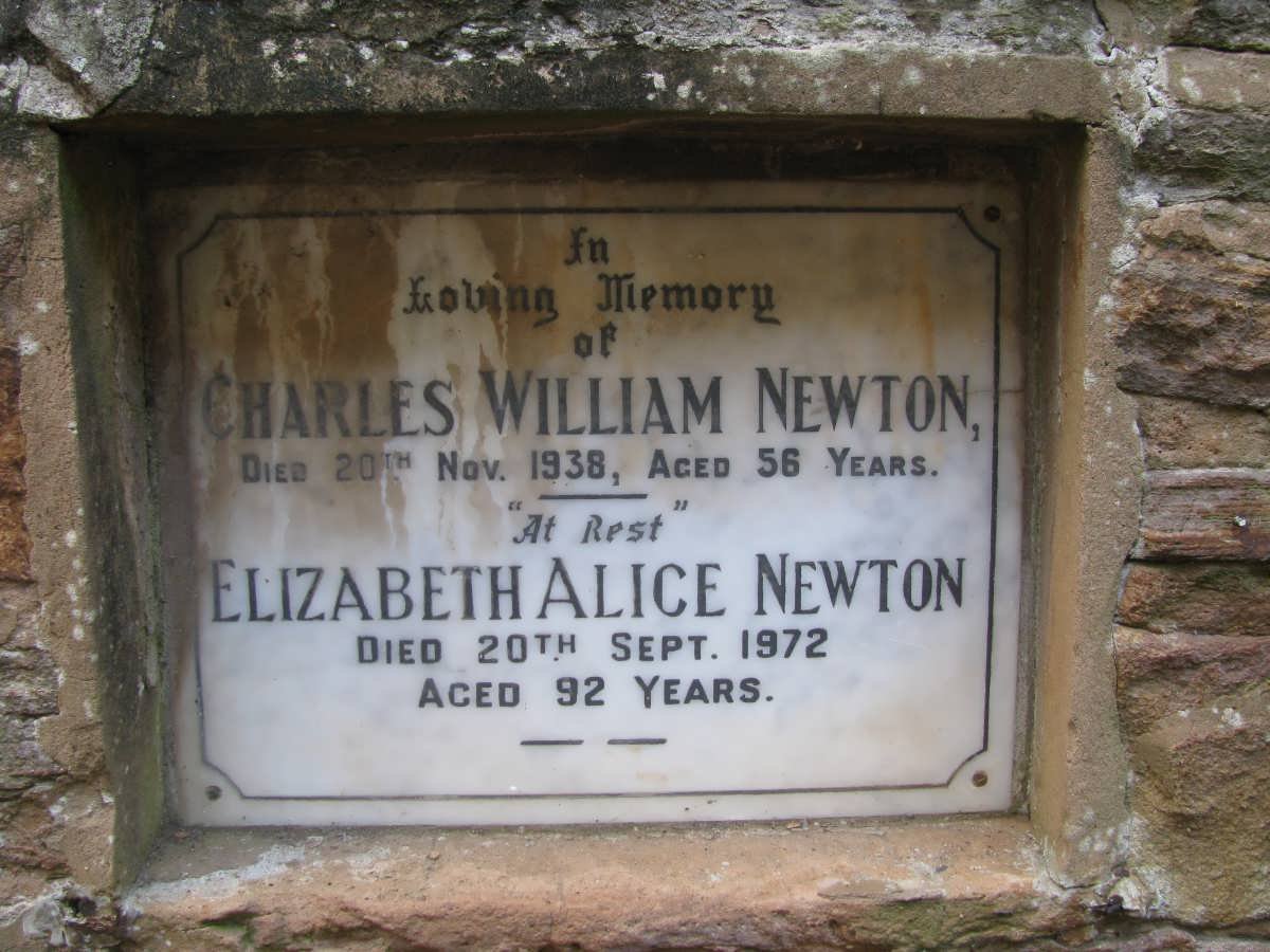 NEWTON Charles William -1938 &amp; Elizabeth Alice -1972