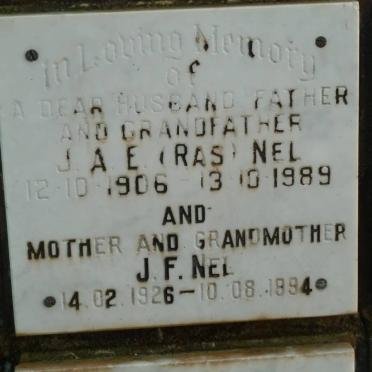 NEL J.A.E. 1906-1989 &amp; J.F. 1926-1994