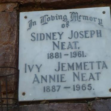 NEAT Sidney Joseph 1881-1961 &amp; Ivy Jemmetta Annie 1887-1965