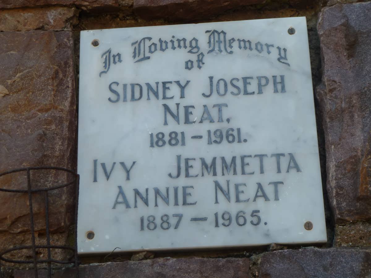 NEAT Sidney Joseph 1881-1961 &amp; Ivy Jemmetta Annie 1887-1965