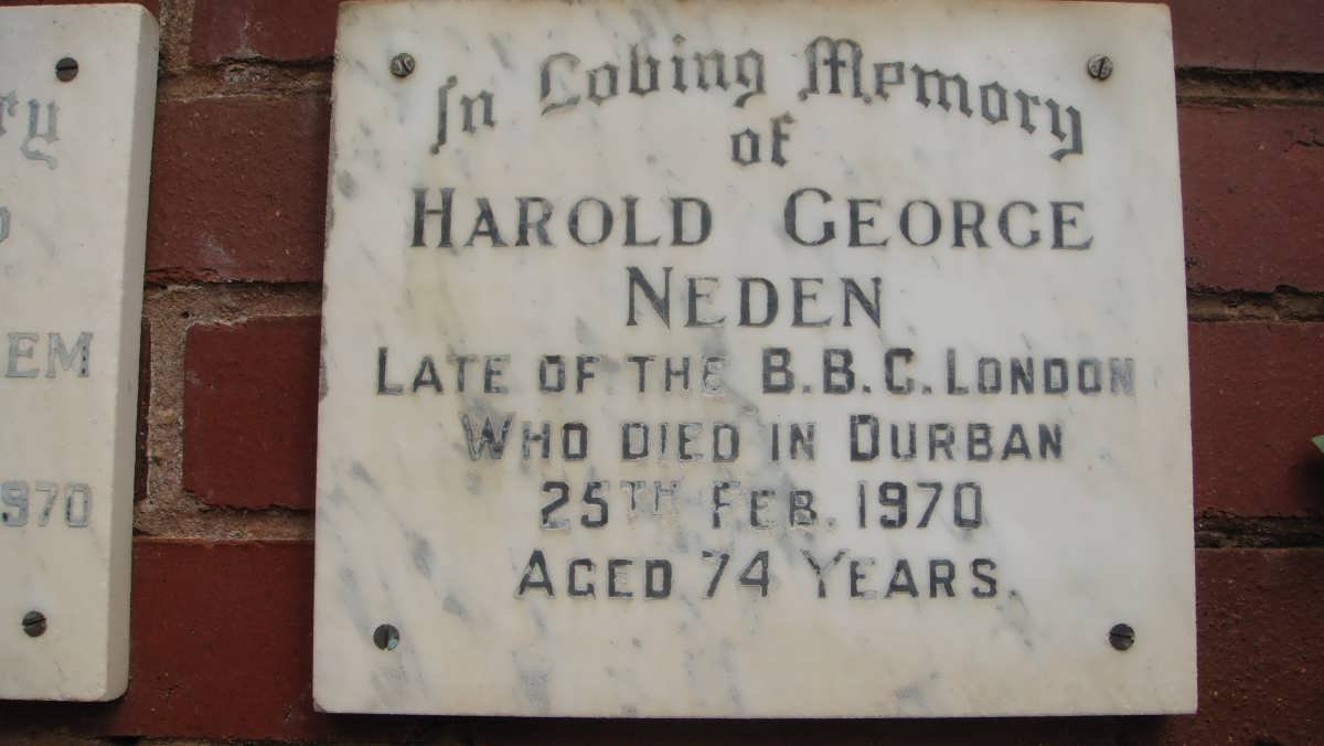 NEDEN Harold George -1970