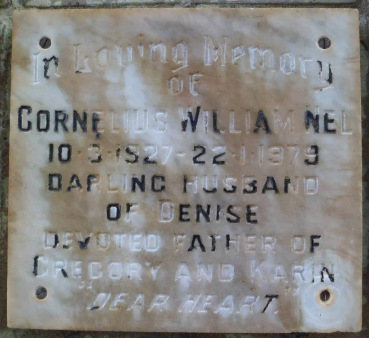 NEL Cornelius William 1927-1979