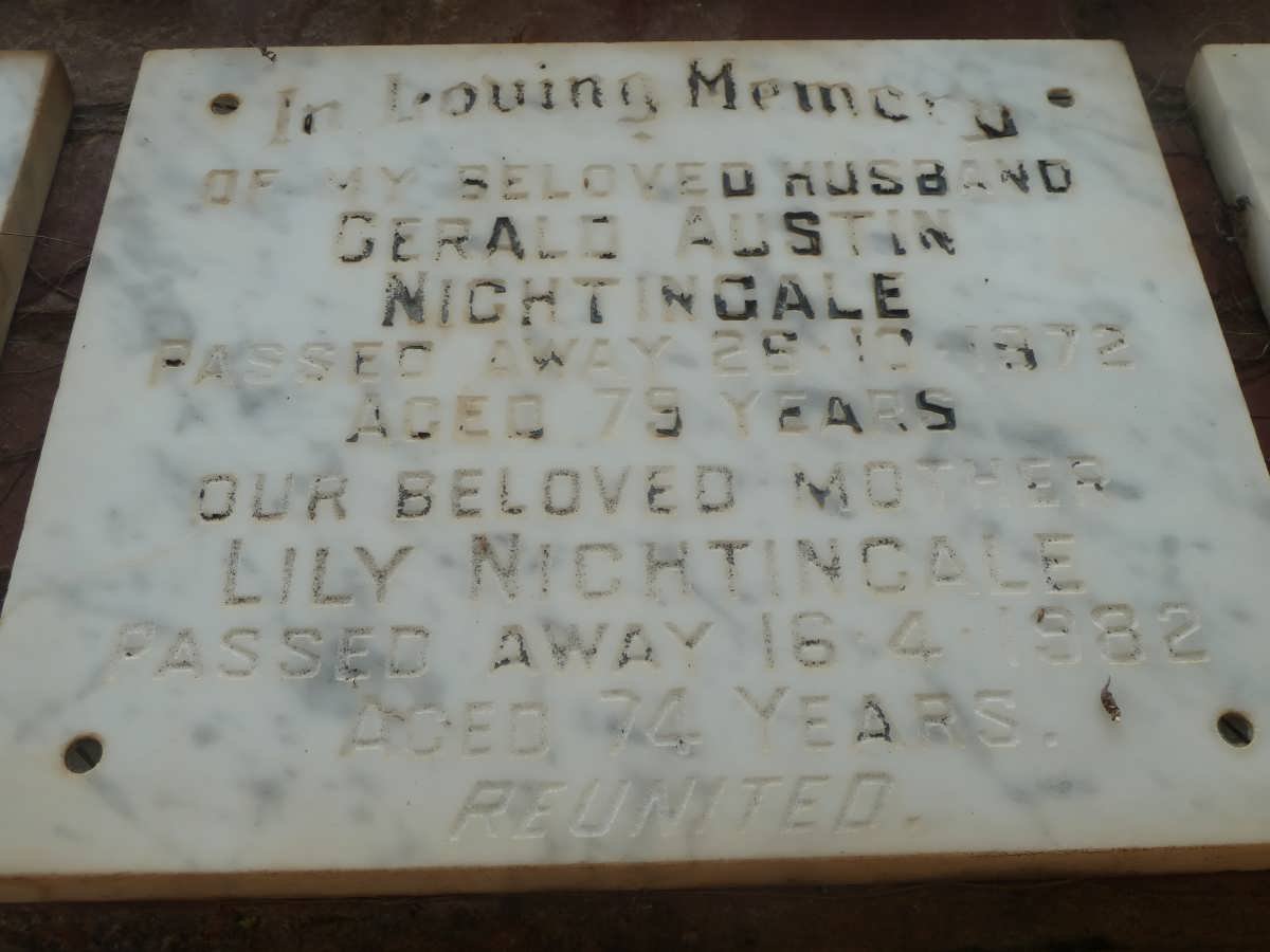 NIGHTINGALE Gerald Austin -1972 &amp; Lily -1982