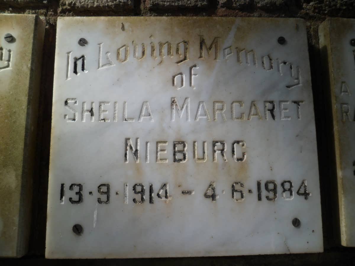 NIEBURG Sheila Margaret 1914-1984