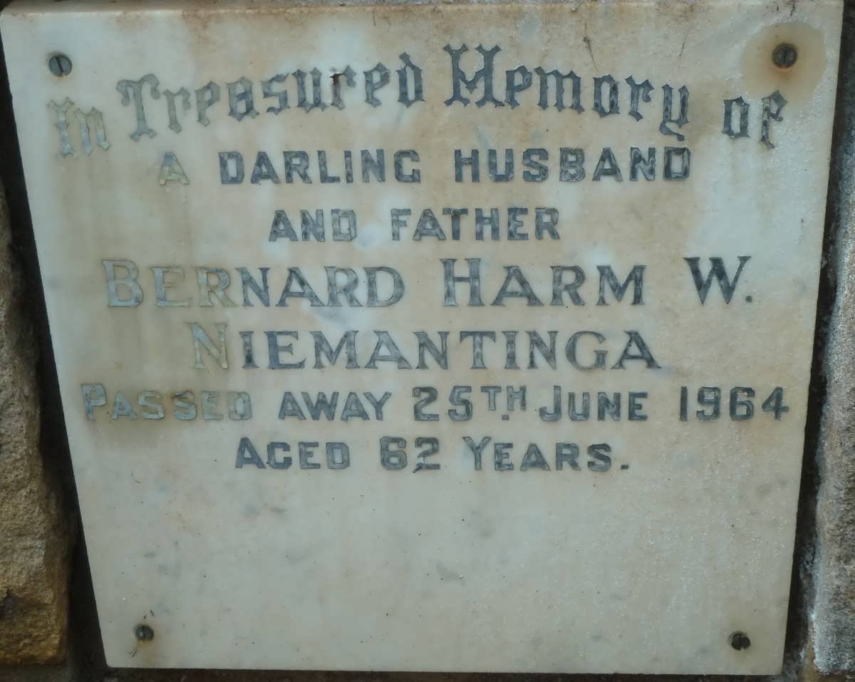 NIEMANTINGA Bernard Harm W. -1964