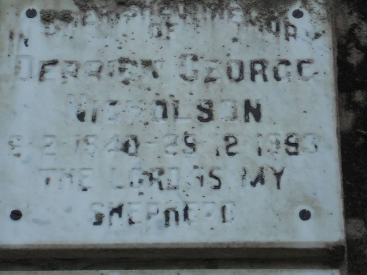 NICHOLSON Derrick George 1940-1993