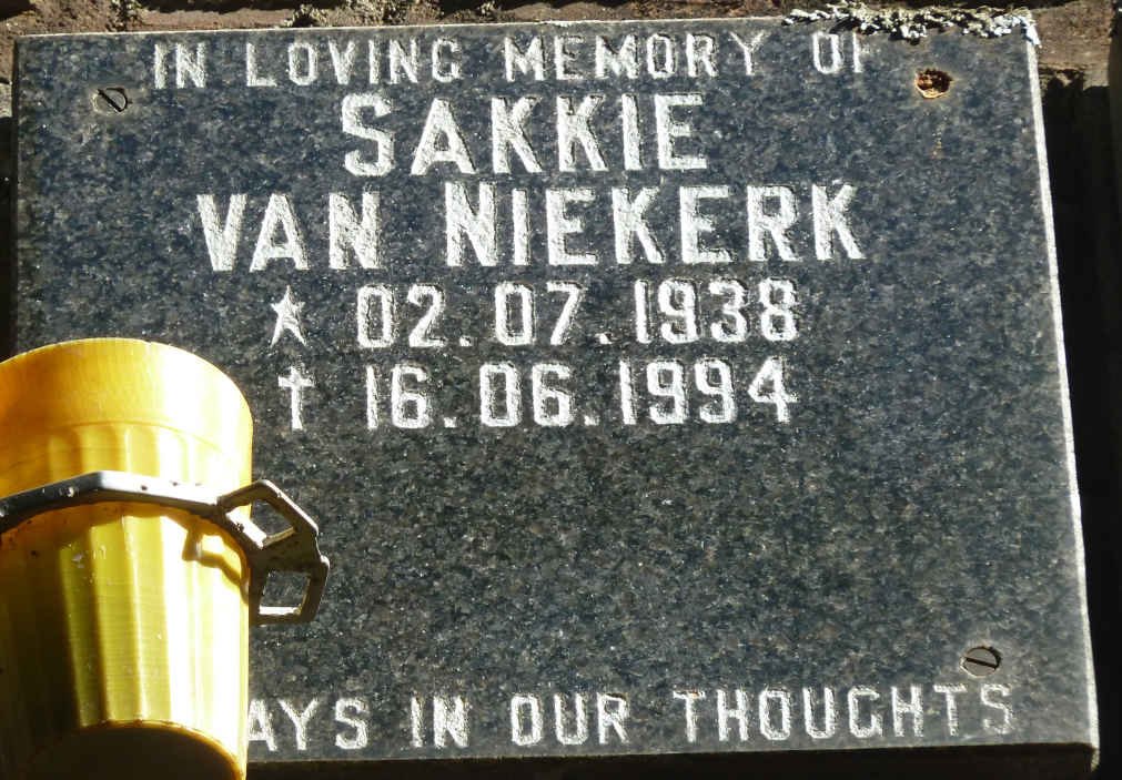NIEKERK Sakkie, van 1938-1994