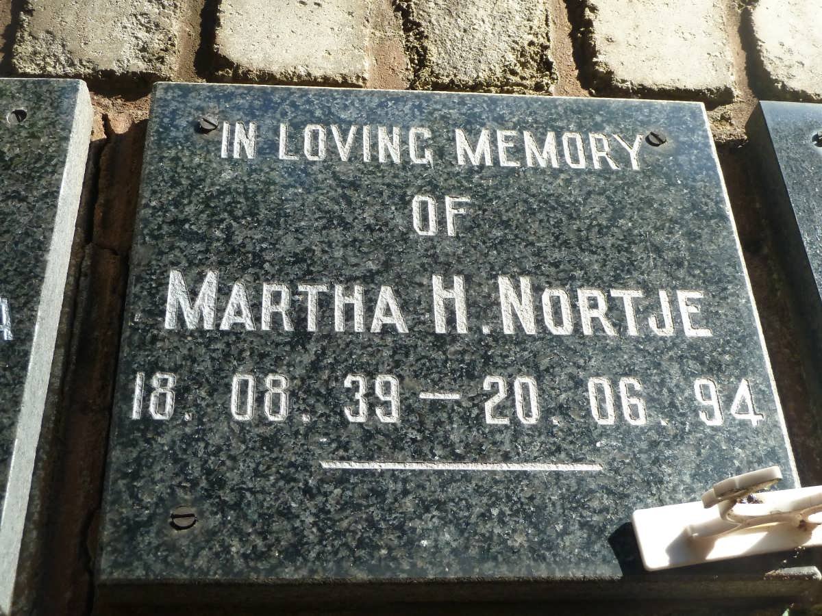 NORTJE Martha H. 1939-1994
