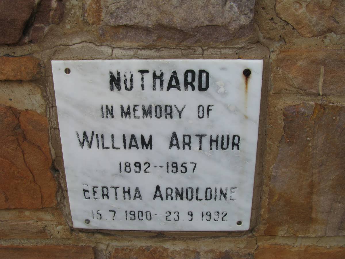 NOTHARD William Arthur 1892-1957 &amp; Bertha Arnoldina 1900-1992