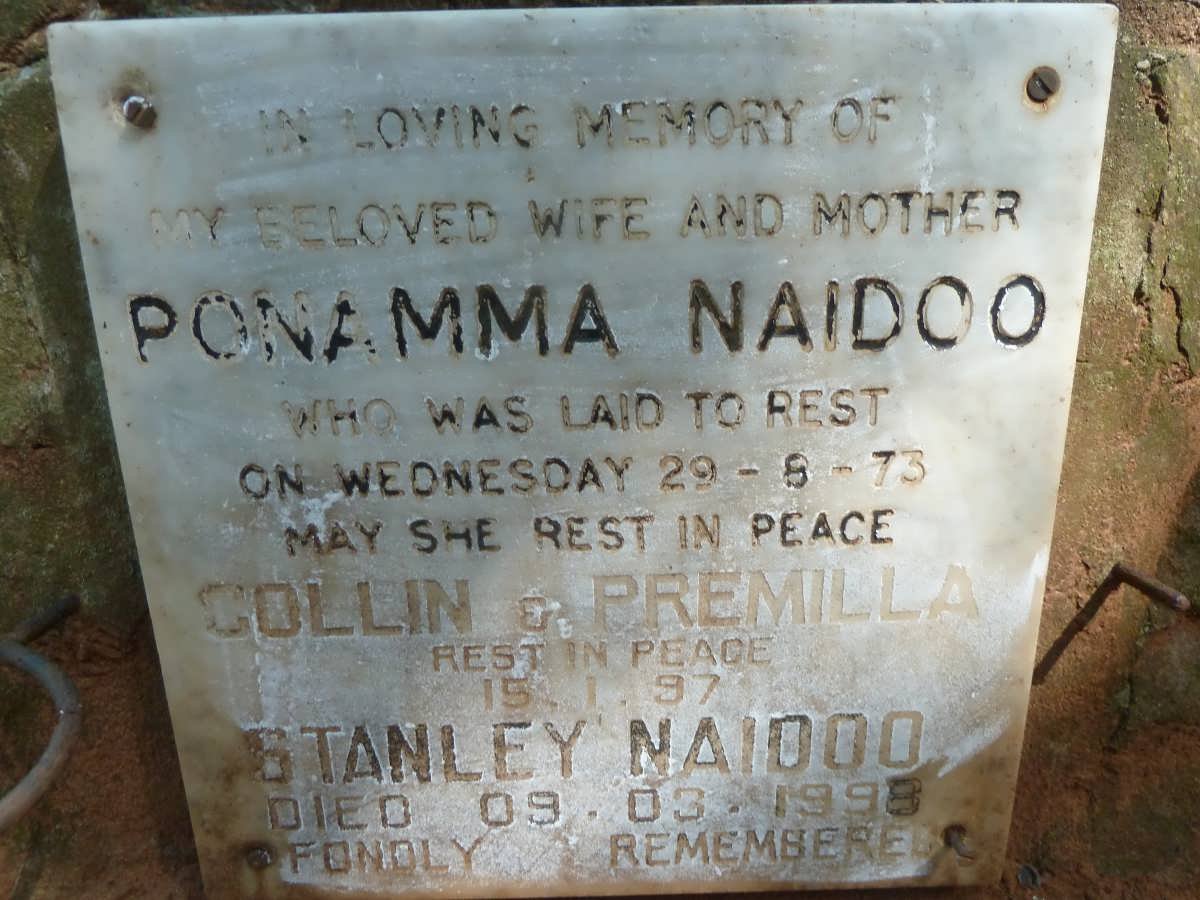 NAIDOO Ponamma -1973 :: NAIDOO Stanley -1998 :: ? Collin 1997 :: ? Premilla -1997
