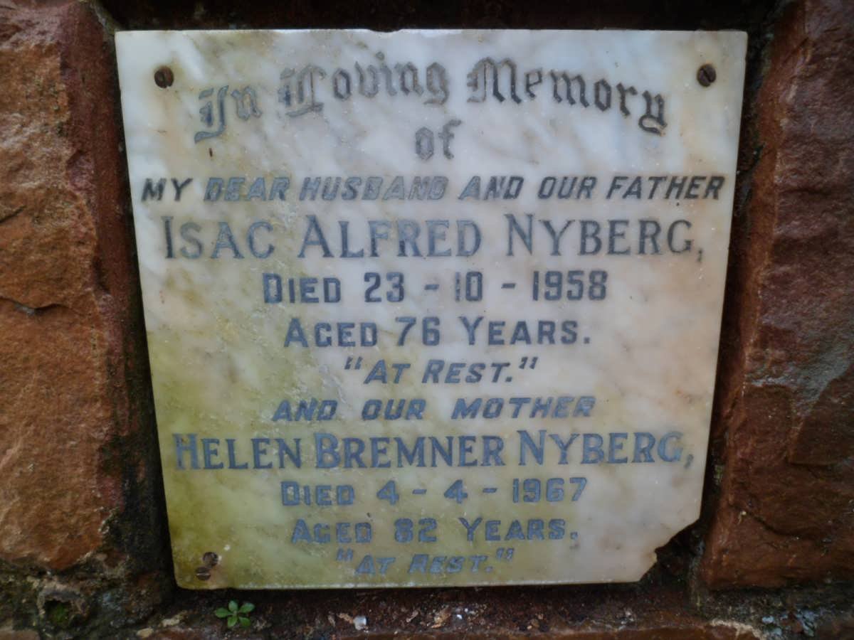 NYBERG Isac Alfred -1958 &amp; Helen Bremner -1967