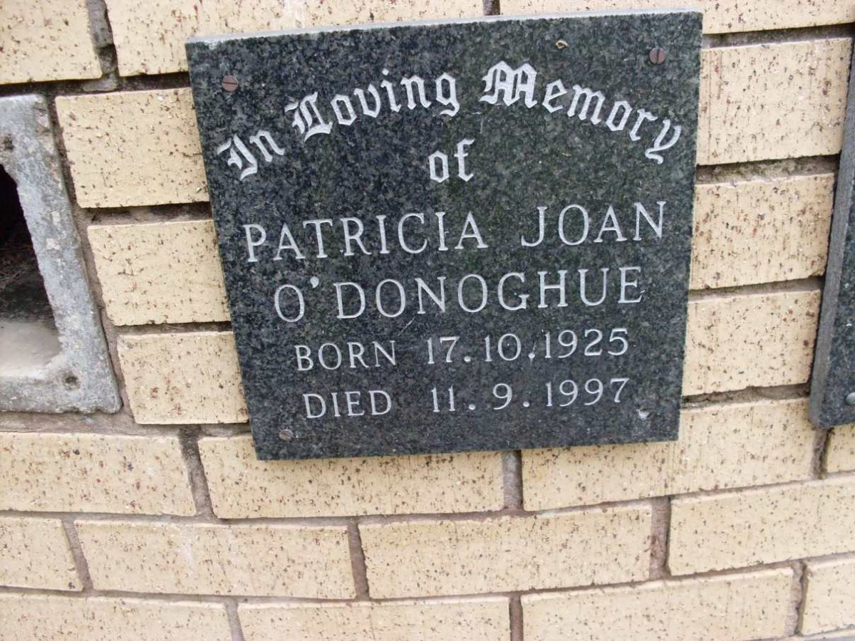 O’DONOGHUE Patricia Joan 1925-1997
