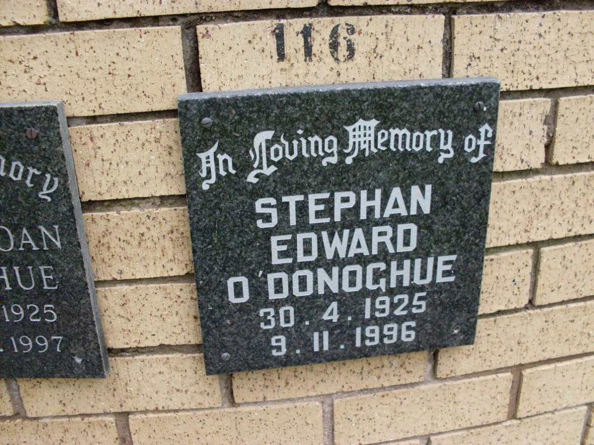 O’DONOGHUE Stephan Edward 1925-1996