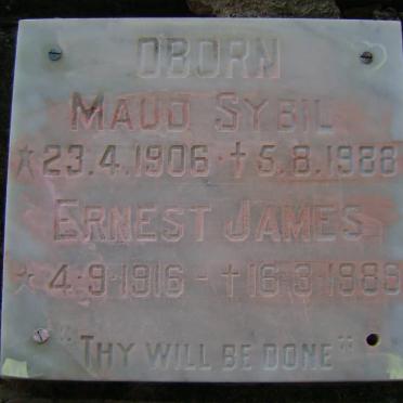 OBORN Ernest James 1916-1989 &amp; Maud Sybil 1906-1988